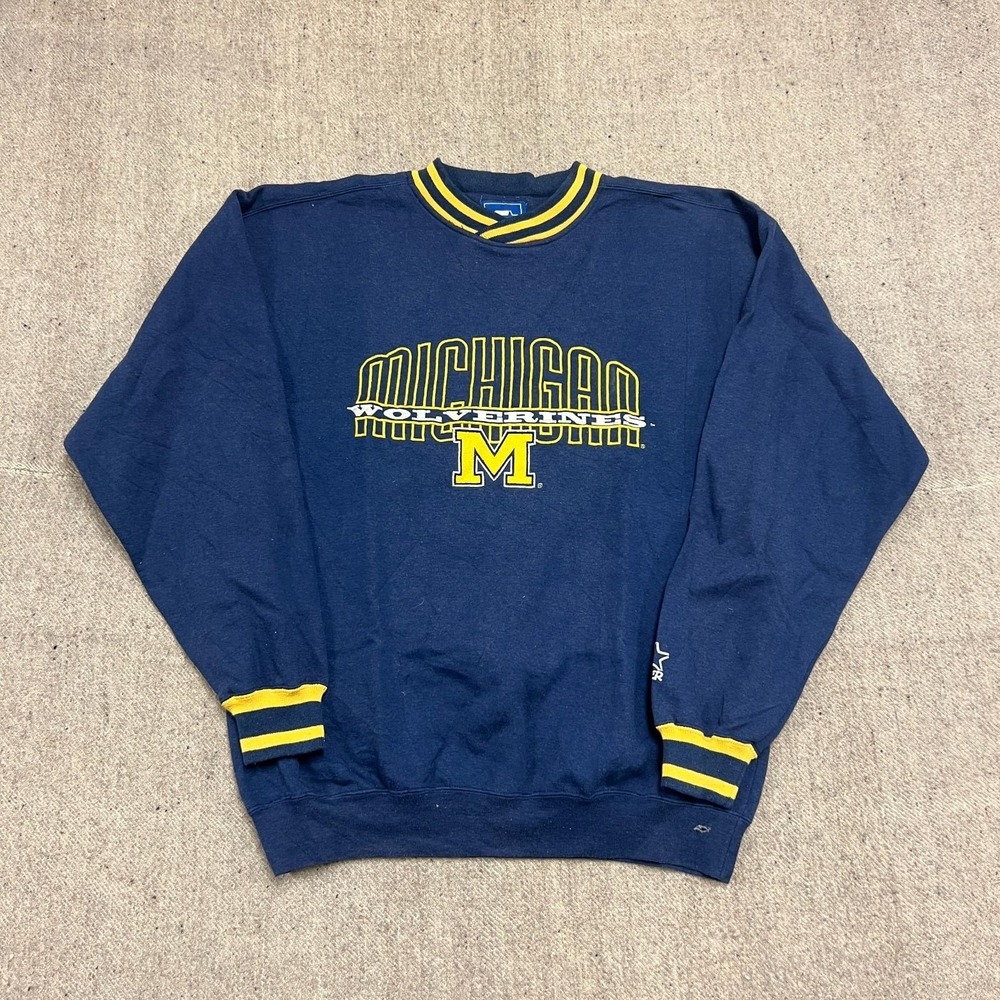 Vintage Michigan Wolverines Sweatshirt Mens Large Blue 1990s Starter NCAA